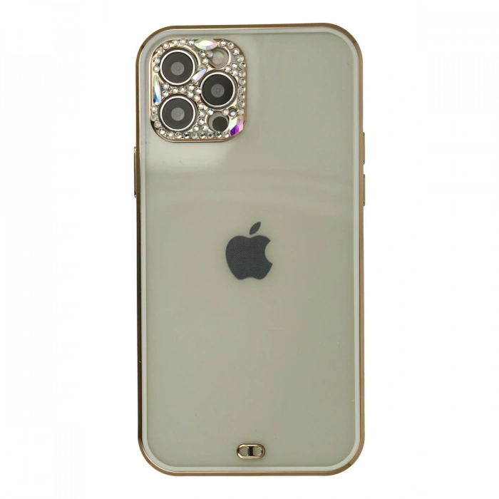 Newface iPhone 12 Pro Max Kılıf Liva Taşlı Silikon