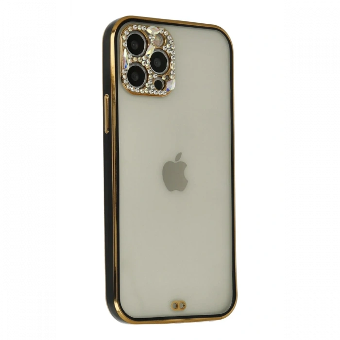 Newface iPhone 12 Pro Max Kılıf Liva Taşlı Silikon