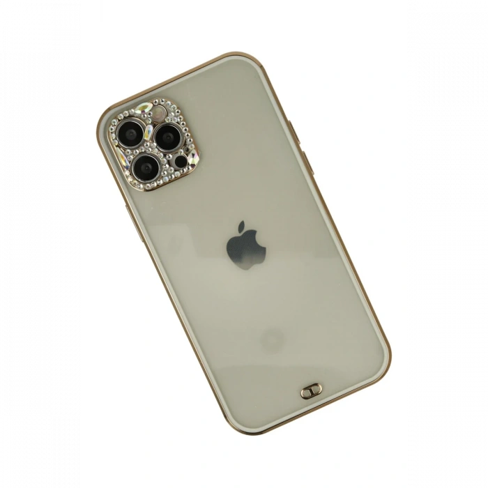 Newface iPhone 12 Pro Max Kılıf Liva Taşlı Silikon