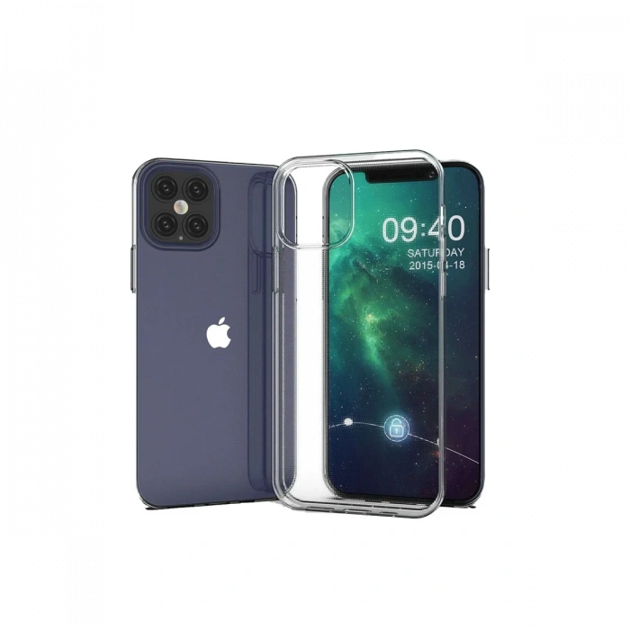 Newface iPhone 12 Pro Max Kılıf Lüx Şeffaf Silikon