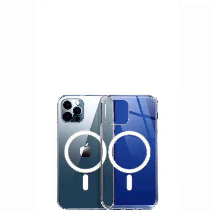 iPhone 12 Pro Max Kılıf Magneticsafe Şeffaf Silikon - Şeffaf