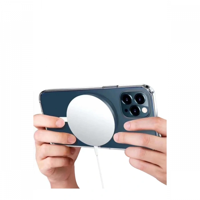 iPhone 12 Pro Max Kılıf Magneticsafe Şeffaf Silikon - Şeffaf