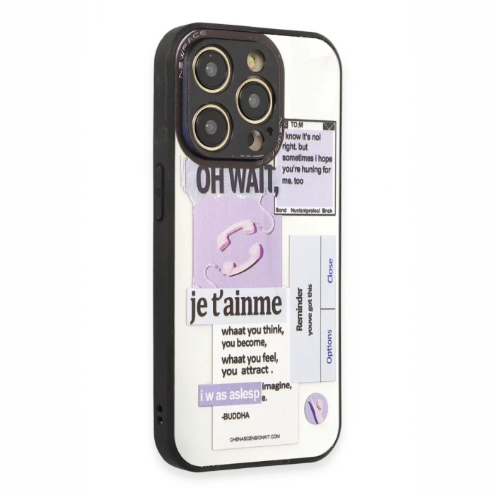 Newface iPhone 12 Pro Max Kılıf Mirror Desenli Kapak