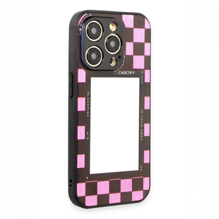 Newface iPhone 12 Pro Max Kılıf Mirror Desenli Kapak