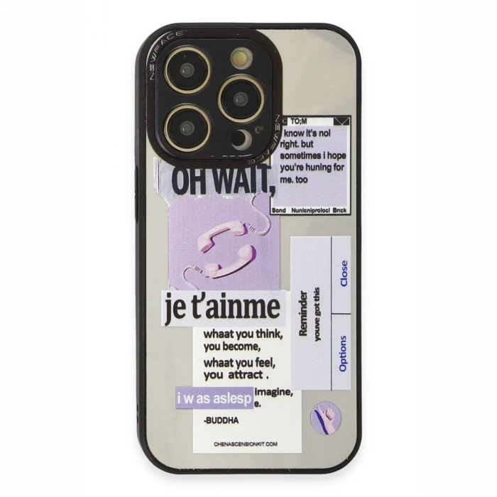 Newface iPhone 12 Pro Max Kılıf Mirror Desenli Kapak