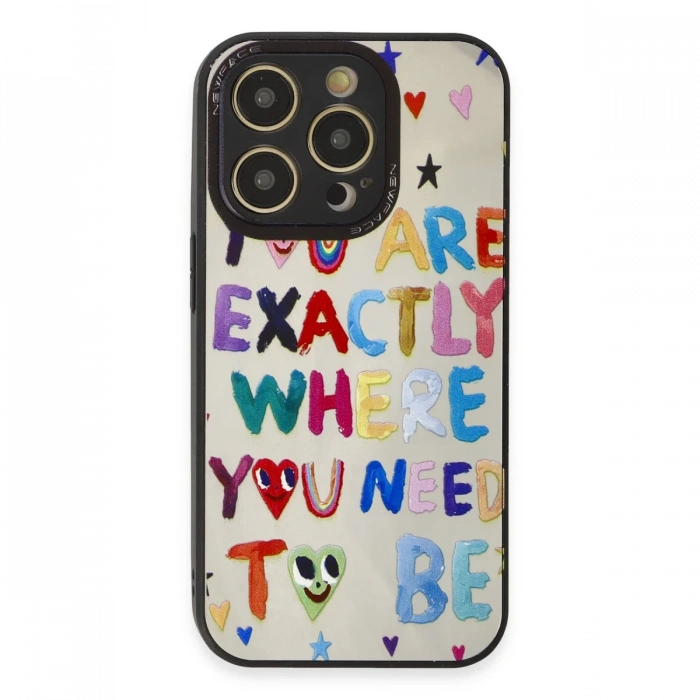 Newface iPhone 12 Pro Max Kılıf Mirror Desenli Kapak