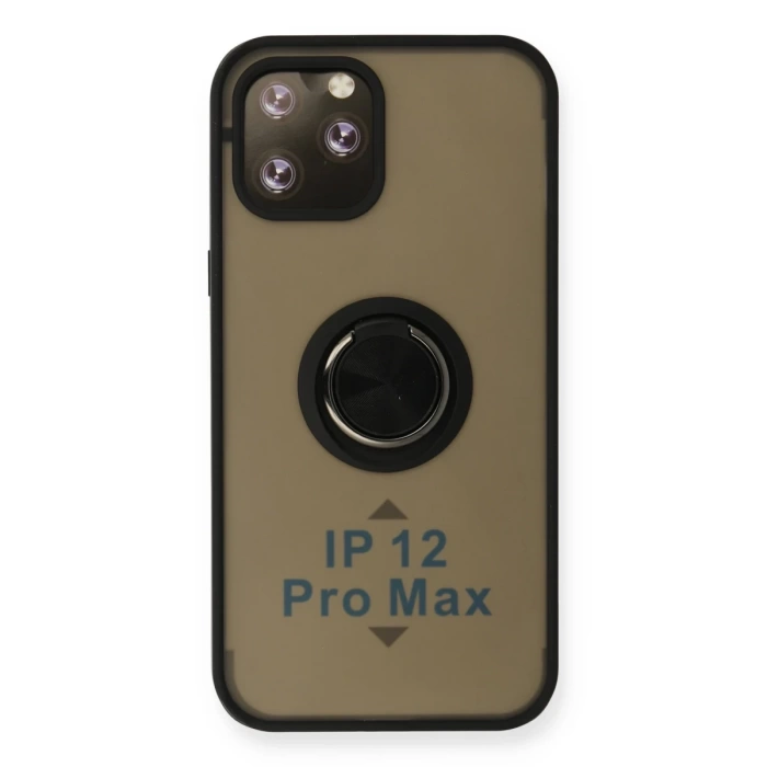 Newface iPhone 12 Pro Max Kılıf Montreal Yüzüklü Silikon Kapak