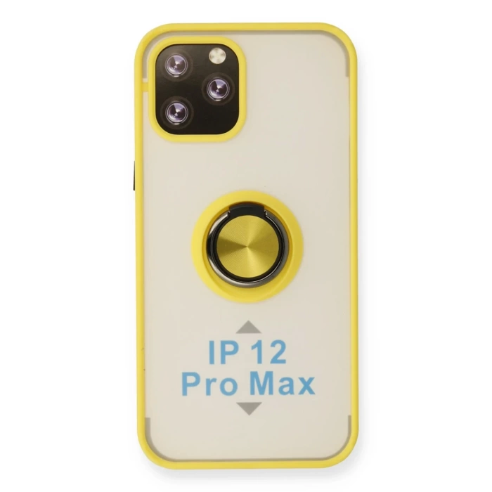 Newface iPhone 12 Pro Max Kılıf Montreal Yüzüklü Silikon Kapak