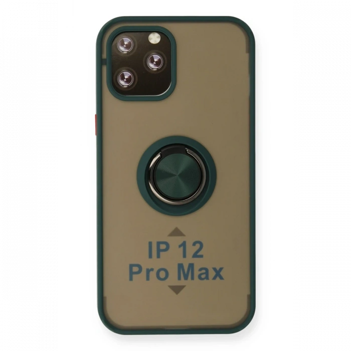Newface iPhone 12 Pro Max Kılıf Montreal Yüzüklü Silikon Kapak