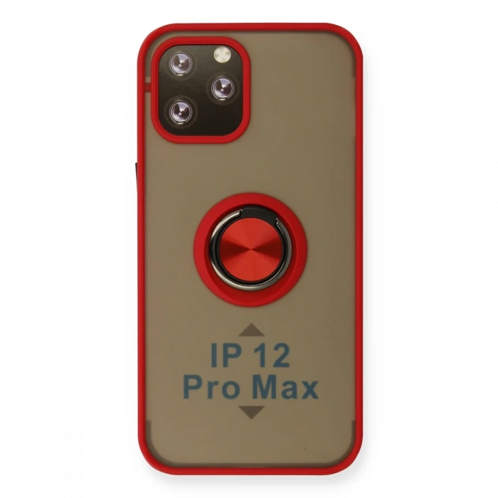 Newface iPhone 12 Pro Max Kılıf Montreal Yüzüklü Silikon Kapak