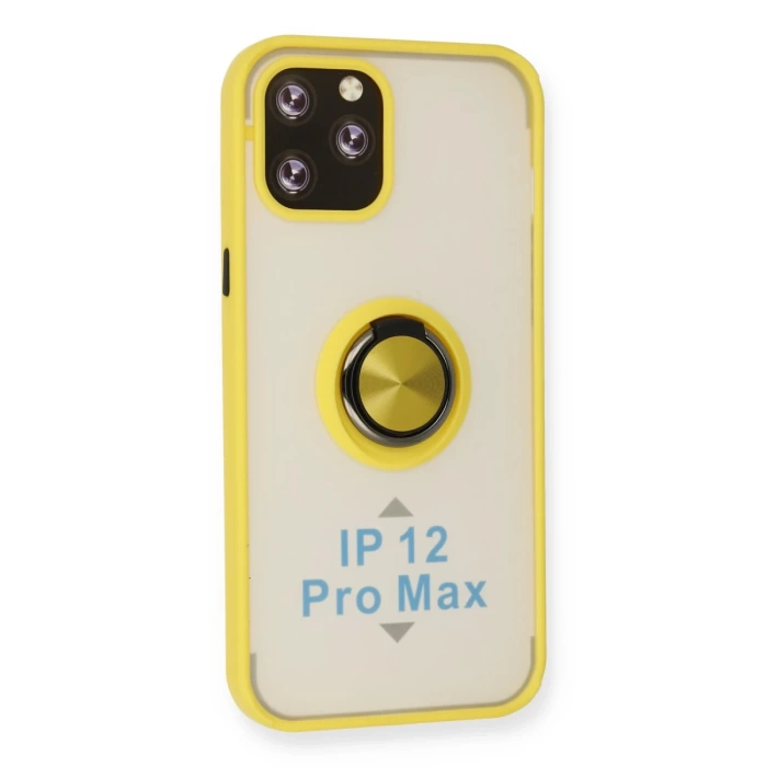 Newface iPhone 12 Pro Max Kılıf Montreal Yüzüklü Silikon Kapak
