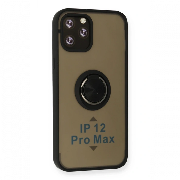 Newface iPhone 12 Pro Max Kılıf Montreal Yüzüklü Silikon Kapak