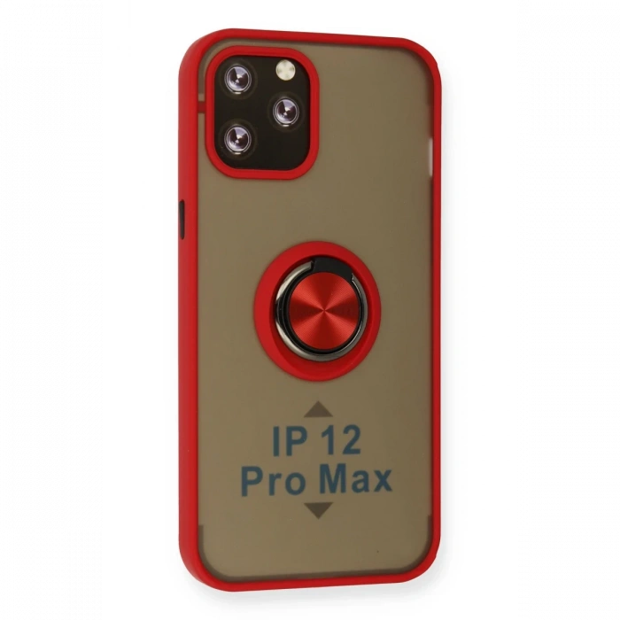 Newface iPhone 12 Pro Max Kılıf Montreal Yüzüklü Silikon Kapak