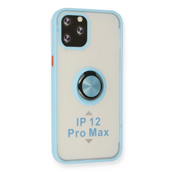 Newface iPhone 12 Pro Max Kılıf Montreal Yüzüklü Silikon Kapak
