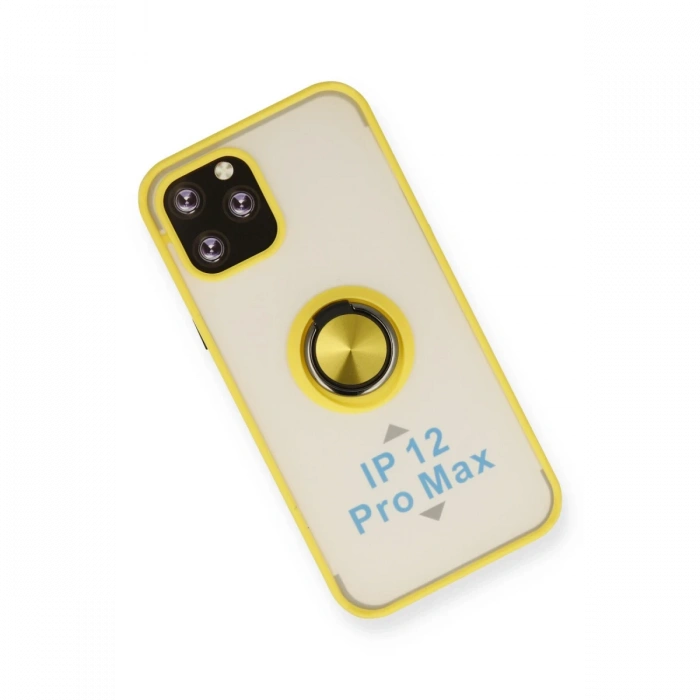 Newface iPhone 12 Pro Max Kılıf Montreal Yüzüklü Silikon Kapak