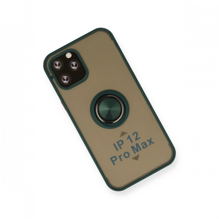 Newface iPhone 12 Pro Max Kılıf Montreal Yüzüklü Silikon Kapak