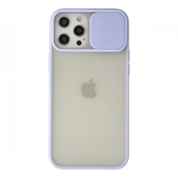 Newface iPhone 12 Pro Max Kılıf Palm Buzlu Kamera Sürgülü Silikon