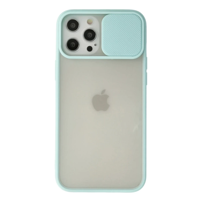 Newface iPhone 12 Pro Max Kılıf Palm Buzlu Kamera Sürgülü Silikon