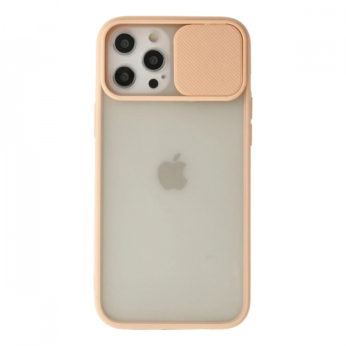 Newface iPhone 12 Pro Max Kılıf Palm Buzlu Kamera Sürgülü Silikon