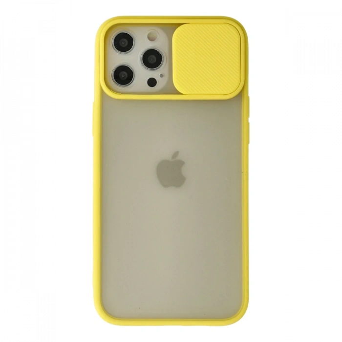 Newface iPhone 12 Pro Max Kılıf Palm Buzlu Kamera Sürgülü Silikon