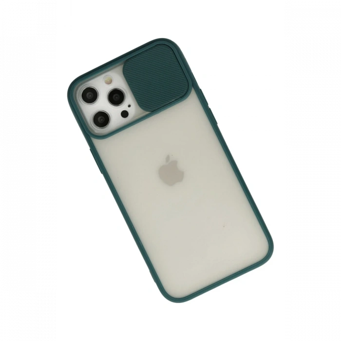 Newface iPhone 12 Pro Max Kılıf Palm Buzlu Kamera Sürgülü Silikon