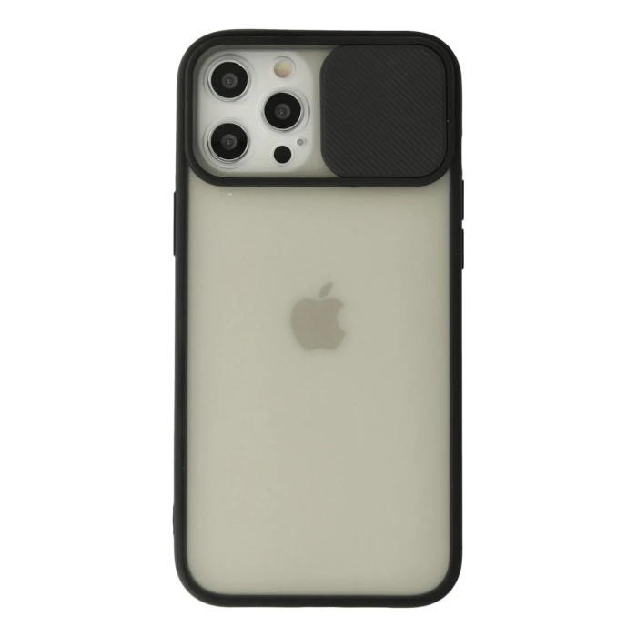Newface iPhone 12 Pro Max Kılıf Palm Buzlu Kamera Sürgülü Silikon
