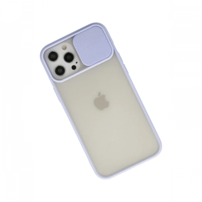Newface iPhone 12 Pro Max Kılıf Palm Buzlu Kamera Sürgülü Silikon