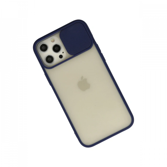 Newface iPhone 12 Pro Max Kılıf Palm Buzlu Kamera Sürgülü Silikon