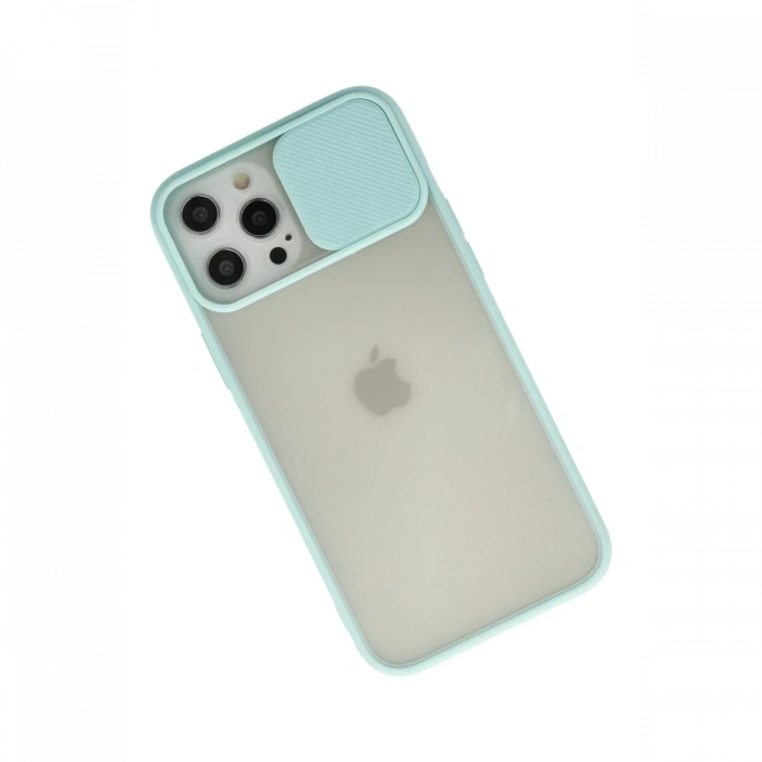 Newface iPhone 12 Pro Max Kılıf Palm Buzlu Kamera Sürgülü Silikon