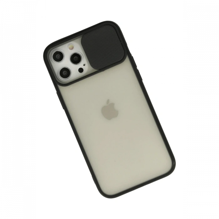 Newface iPhone 12 Pro Max Kılıf Palm Buzlu Kamera Sürgülü Silikon
