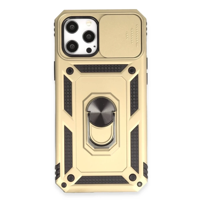 Newface iPhone 12 Pro Max Kılıf Pars Lens Yüzüklü Silikon