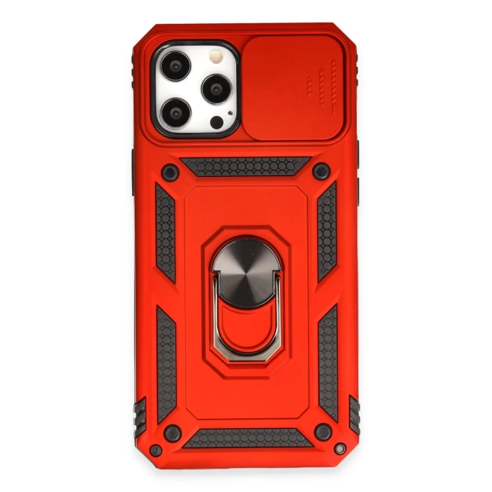 Newface iPhone 12 Pro Max Kılıf Pars Lens Yüzüklü Silikon