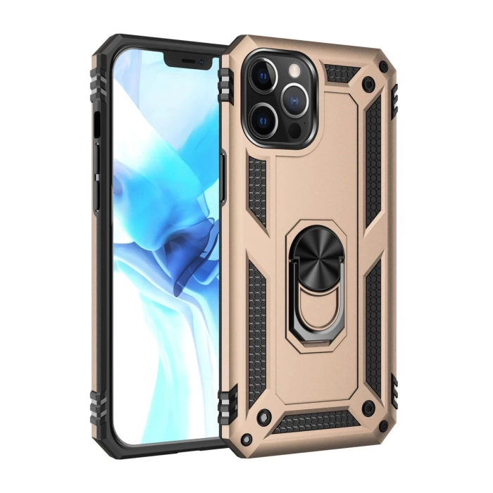 Newface iPhone 12 Pro Max Kılıf Sofya Yüzüklü Silikon Kapak