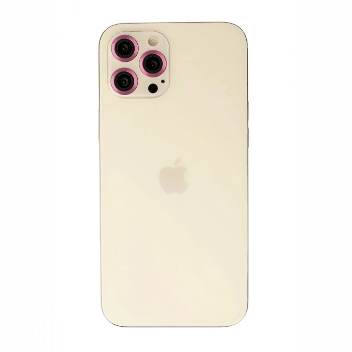 Newface iPhone 12 Pro Max Metal Kamera Lens - Pembe