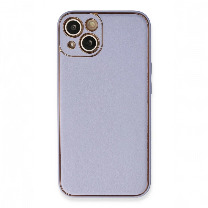 Newface iPhone 13 Kılıf Coco Deri Silikon Kapak - Açık Lila