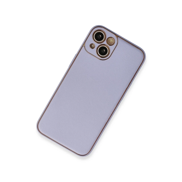 Newface iPhone 13 Kılıf Coco Deri Silikon Kapak - Açık Lila