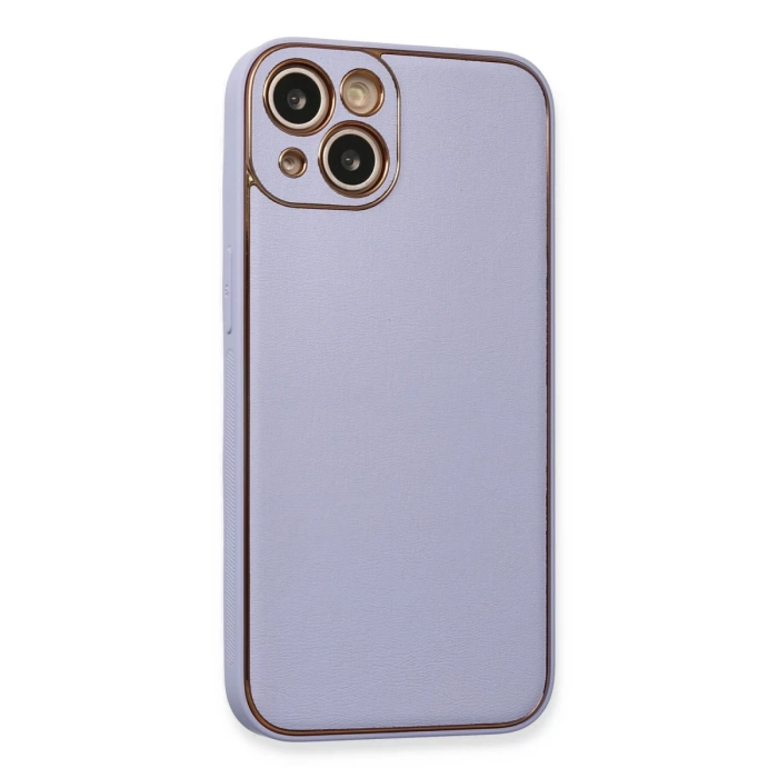 Newface iPhone 13 Kılıf Coco Deri Silikon Kapak - Açık Lila
