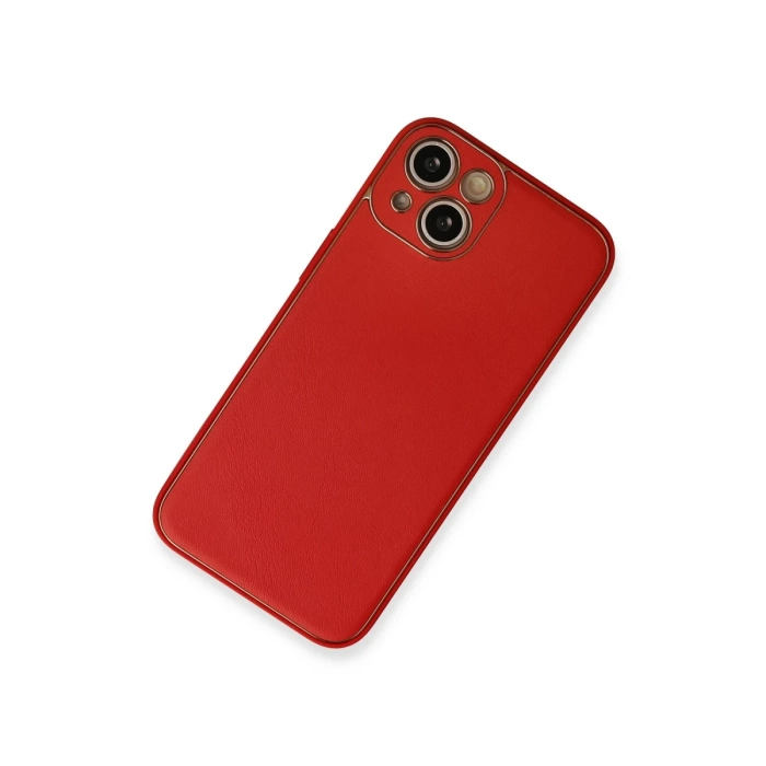 Newface iPhone 13 Kılıf Coco Deri Silikon Kapak - Kırmızı
