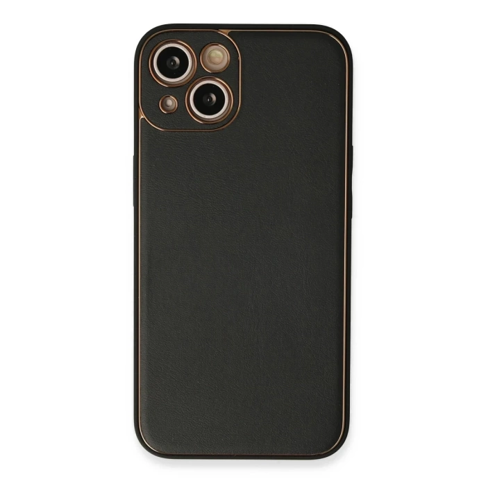 Newface iPhone 13 Kılıf Coco Deri Silikon Kapak - Siyah