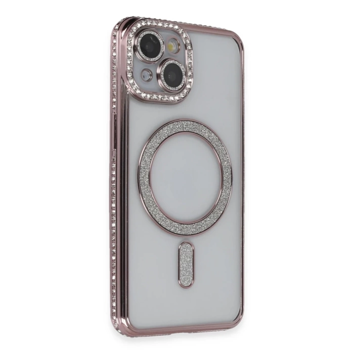 Newface iPhone 13 Kılıf Joke Simli Magneticsafe Kılıf - Pembe
