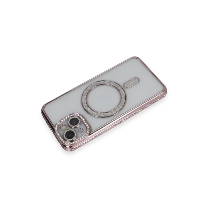 Newface iPhone 13 Kılıf Joke Simli Magneticsafe Kılıf - Pembe