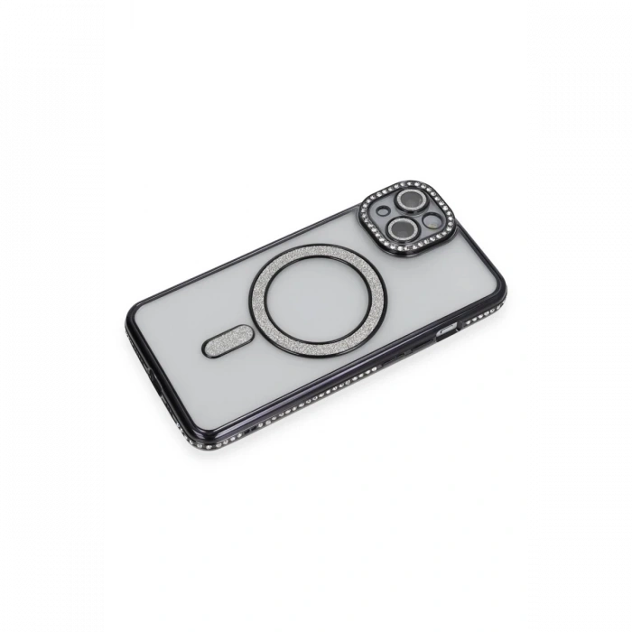 Newface iPhone 13 Kılıf Joke Simli Magneticsafe Kılıf - Siyah