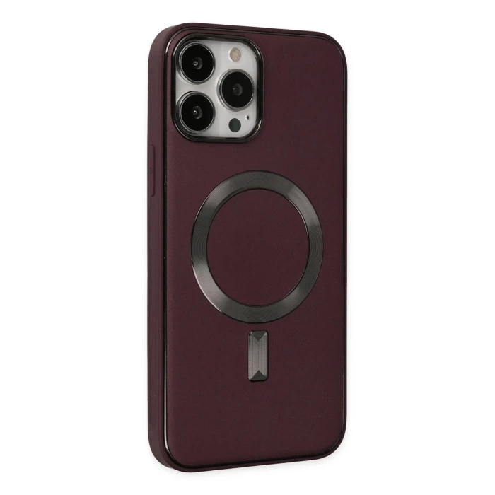 Newface iPhone 13 Pro Kılıf Coco Deri Magneticsafe Silikon