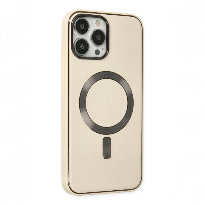 Newface iPhone 13 Pro Kılıf Coco Deri Magneticsafe Silikon