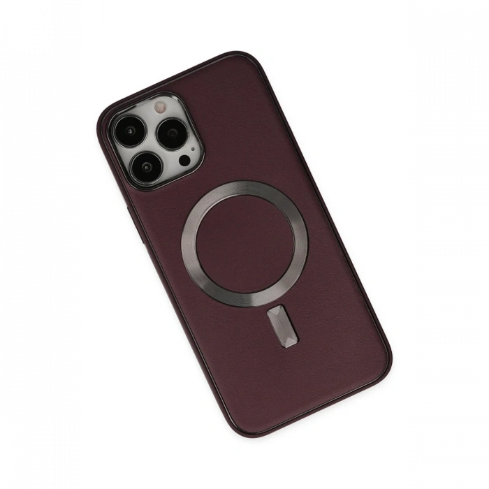 Newface iPhone 13 Pro Kılıf Coco Deri Magneticsafe Silikon