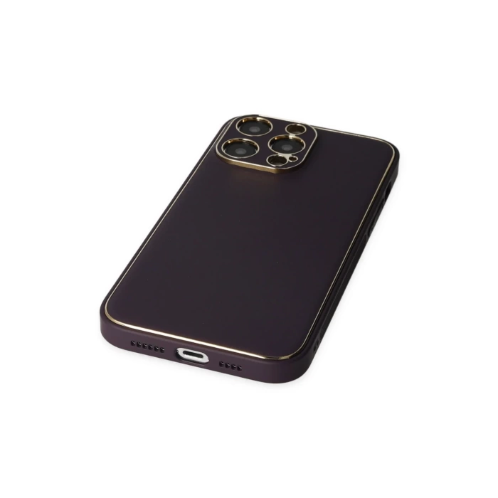 Newface iPhone 13 Pro Kılıf Coco Deri Silikon Kapak - Derin Mor
