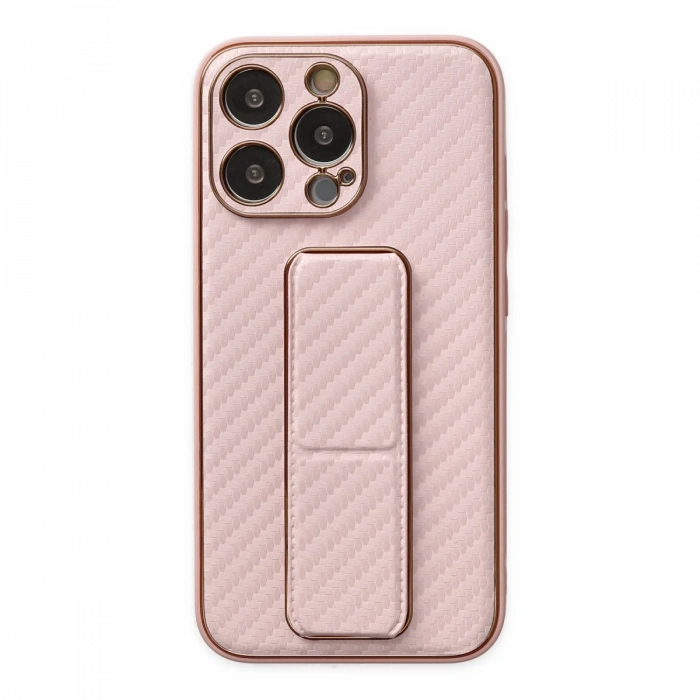 Newface iPhone 13 Pro Kılıf Coco Karbon Standlı Kapak