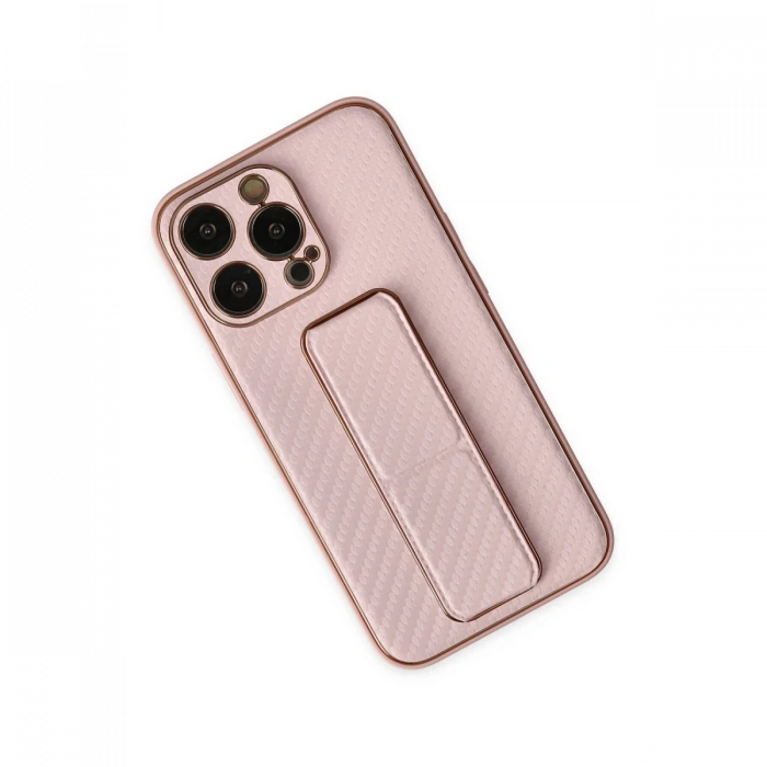 Newface iPhone 13 Pro Kılıf Coco Karbon Standlı Kapak