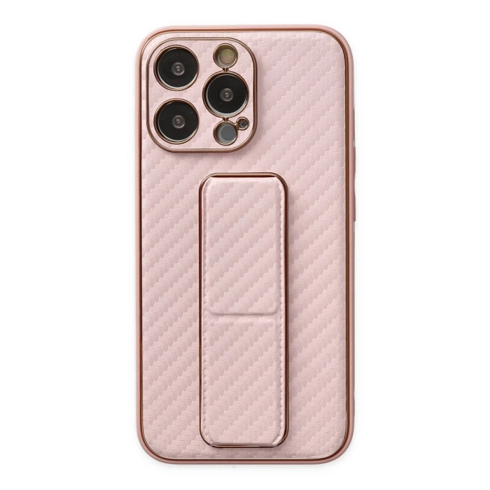 Newface iPhone 13 Pro Kılıf Coco Karbon Standlı Kapak