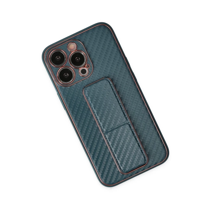 Newface iPhone 13 Pro Kılıf Coco Karbon Standlı Kapak
